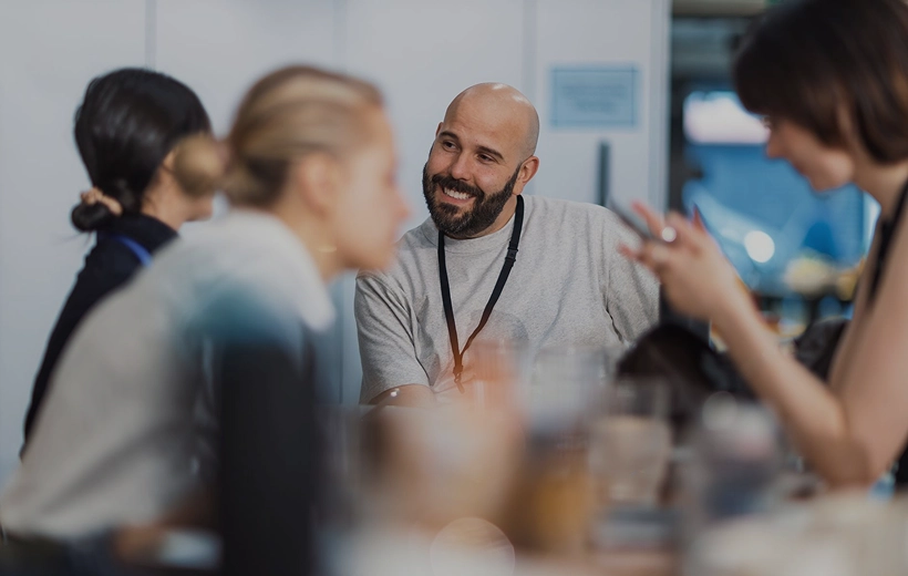 Team discussing at a conference table